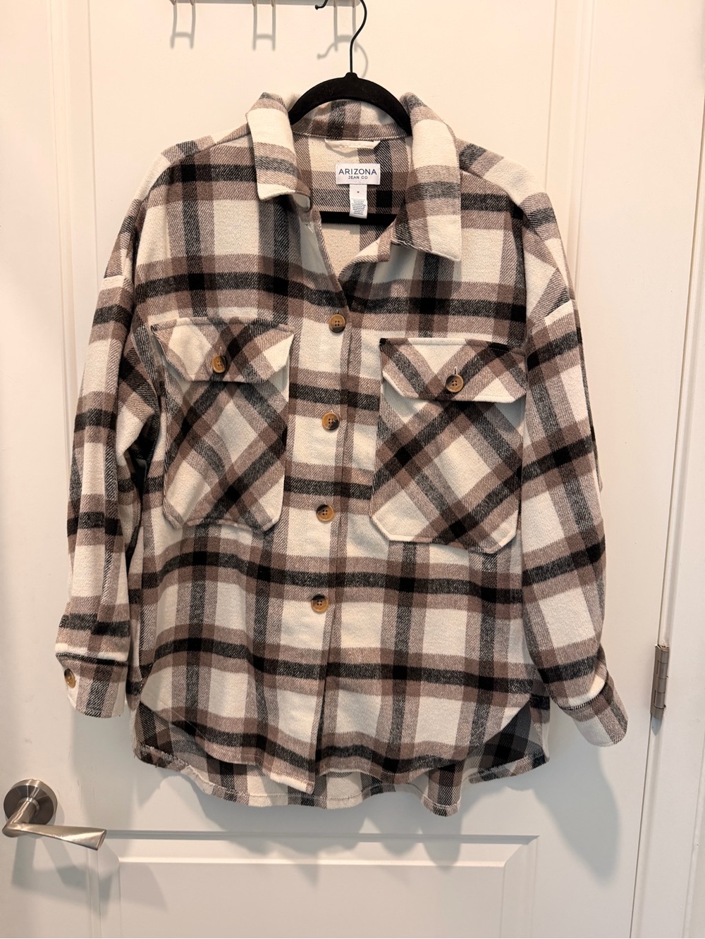 Arizona Jean Co Brown
Plaid Button-Down Shacket
Size Medium